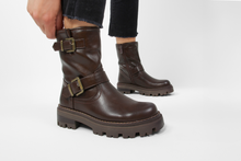 Carica l'immagine nel visualizzatore di Gallery, Stivaletti Biker Donna colore Marrone