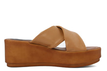 Carica l'immagine nel visualizzatore di Gallery, Sandali Donna In Pelle Colore Cuoio