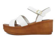 Carica l'immagine nel visualizzatore di Gallery, Sandali Donna In Pelle Colore Bianco