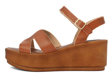 Carica l'immagine nel visualizzatore di Gallery, Sandali Donna In Pelle Colore Cuoio