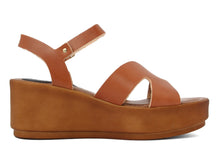 Carica l'immagine nel visualizzatore di Gallery, Sandali Donna In Pelle Colore Cuoio