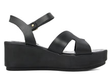 Carica l'immagine nel visualizzatore di Gallery, Sandali Donna In Pelle Colore Nero