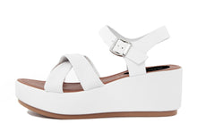 Carica l'immagine nel visualizzatore di Gallery, Sandalo con zeppa Donna colore Bianco