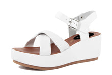 Carica l'immagine nel visualizzatore di Gallery, Sandalo con zeppa Donna colore Bianco