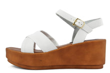 Carica l'immagine nel visualizzatore di Gallery, Sandali Donna In Pelle Colore Bianco