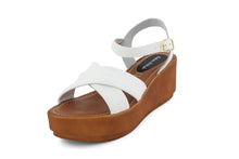 Carica l'immagine nel visualizzatore di Gallery, Sandali Donna In Pelle Colore Bianco