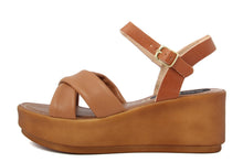 Carica l'immagine nel visualizzatore di Gallery, Sandali Donna In Pelle Colore Cuoio