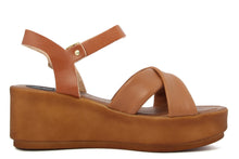 Carica l'immagine nel visualizzatore di Gallery, Sandali Donna In Pelle Colore Cuoio