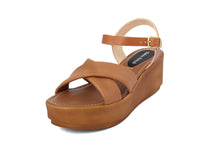 Carica l'immagine nel visualizzatore di Gallery, Sandali Donna In Pelle Colore Cuoio