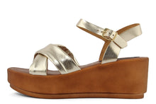 Carica l'immagine nel visualizzatore di Gallery, Sandali Donna In Pelle Colore Dorato