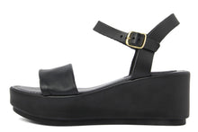 Carica l'immagine nel visualizzatore di Gallery, Sandali Donna In Pelle Colore Nero