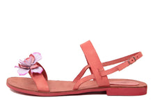 Carica l'immagine nel visualizzatore di Gallery, Sandali flat Donna in Pelle Rosso