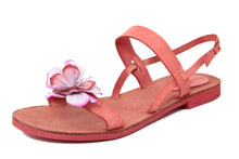 Carica l'immagine nel visualizzatore di Gallery, Sandali flat Donna in Pelle Rosso