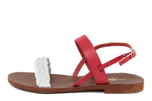 Carica l'immagine nel visualizzatore di Gallery, Sandali flat Donna in Pelle Rosso