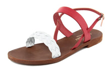 Carica l'immagine nel visualizzatore di Gallery, Sandali flat Donna in Pelle Rosso