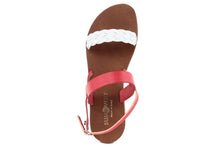 Carica l'immagine nel visualizzatore di Gallery, Sandali flat Donna in Pelle Rosso