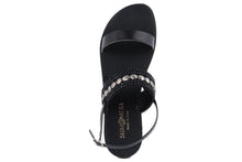 Carica l'immagine nel visualizzatore di Gallery, Sandali flat Donna in Pelle Nero