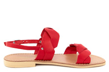 Carica l'immagine nel visualizzatore di Gallery, Sandalo flat in Pelle Rosso