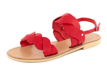Carica l'immagine nel visualizzatore di Gallery, Sandalo flat in Pelle Rosso
