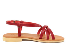Carica l'immagine nel visualizzatore di Gallery, Sandali flat Donna in Pelle Rosso