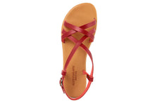 Carica l'immagine nel visualizzatore di Gallery, Sandali flat Donna in Pelle Rosso