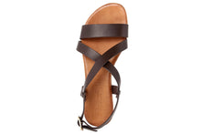 Carica l'immagine nel visualizzatore di Gallery, Sandali flat Donna in Pelle Marrone