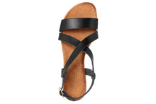 Carica l'immagine nel visualizzatore di Gallery, Sandali flat Donna in Pelle Nero