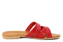 Carica l'immagine nel visualizzatore di Gallery, Sandali flat Donna in Pelle Rosso