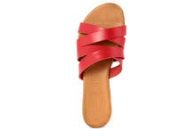 Carica l'immagine nel visualizzatore di Gallery, Sandali flat Donna in Pelle Rosso