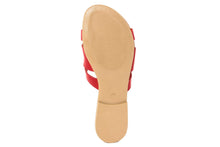 Carica l'immagine nel visualizzatore di Gallery, Sandali flat Donna in Pelle Rosso