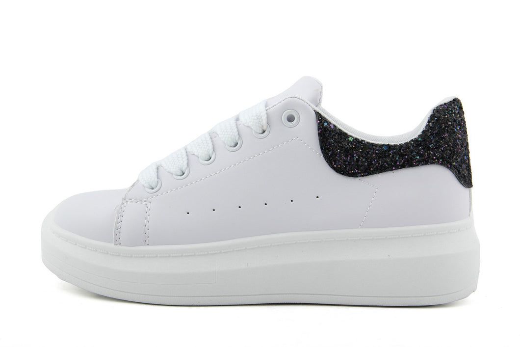 Sneakers Donna colore Bianco con Glitter