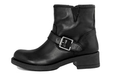 Carica l'immagine nel visualizzatore di Gallery, Stivaletto biker Donna in Pelle Nero