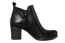 Carica l'immagine nel visualizzatore di Gallery, Stivaletto con tacco Donna in Pelle Nero