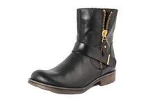 Carica l'immagine nel visualizzatore di Gallery, Stivaletto biker Donna in Pelle Nero