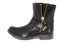 Carica l'immagine nel visualizzatore di Gallery, Stivaletto biker Donna in Pelle Nero