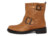 Carica l'immagine nel visualizzatore di Gallery, Stivaletto biker Donna in Pelle Marrone