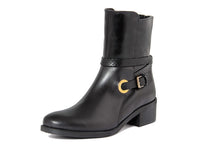 Carica l'immagine nel visualizzatore di Gallery, Stivaletto biker Donna in Pelle Nero