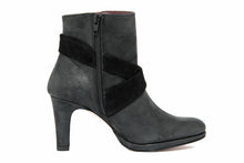 Carica l'immagine nel visualizzatore di Gallery, Stivaletto con tacco Donna in Pelle Nero