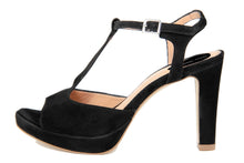 Carica l'immagine nel visualizzatore di Gallery, Sandali con tacco Donna In Pelle Nero