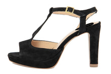 Carica l'immagine nel visualizzatore di Gallery, Sandali con tacco Donna In Pelle Nero