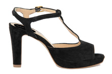 Carica l'immagine nel visualizzatore di Gallery, Sandali con tacco Donna In Pelle Nero