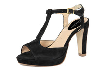 Carica l'immagine nel visualizzatore di Gallery, Sandali con tacco Donna In Pelle Nero