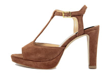 Carica l'immagine nel visualizzatore di Gallery, Sandali con tacco Donna In Pelle Marrone