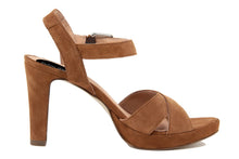 Carica l'immagine nel visualizzatore di Gallery, Sandali con tacco Donna In Pelle Marrone