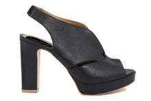 Carica l'immagine nel visualizzatore di Gallery, Sandali con tacco Donna In Pelle Nero