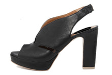 Carica l'immagine nel visualizzatore di Gallery, Sandali con tacco Donna In Pelle Nero