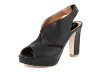 Carica l'immagine nel visualizzatore di Gallery, Sandali con tacco Donna In Pelle Nero