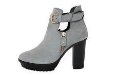 Carica l'immagine nel visualizzatore di Gallery, Stivaletto con tacco Donna in Pelle Grigio