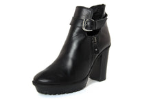 Carica l'immagine nel visualizzatore di Gallery, Stivaletto con tacco Donna in Pelle Nero