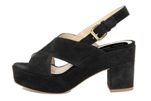 Carica l'immagine nel visualizzatore di Gallery, Sandali con tacco Donna In Pelle Nero